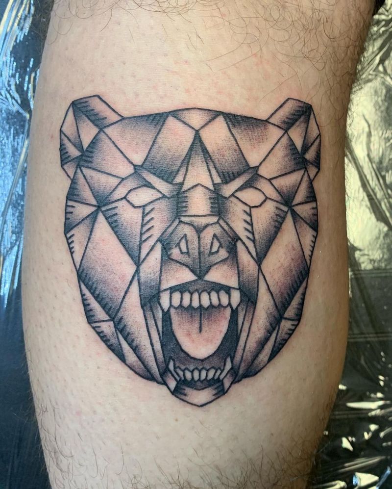 30 Pretty Geometric Bear Tattoos Make You Attractive