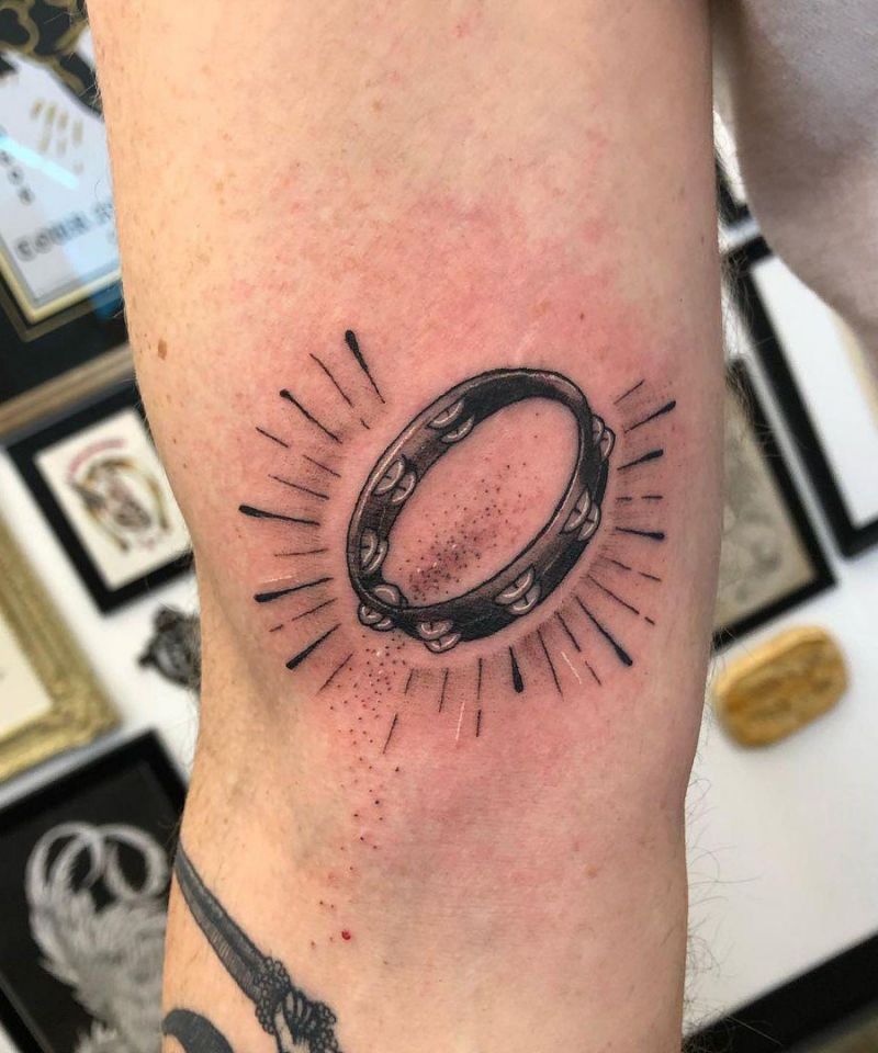 25 Pretty Tambourine Tattoos You Must Love