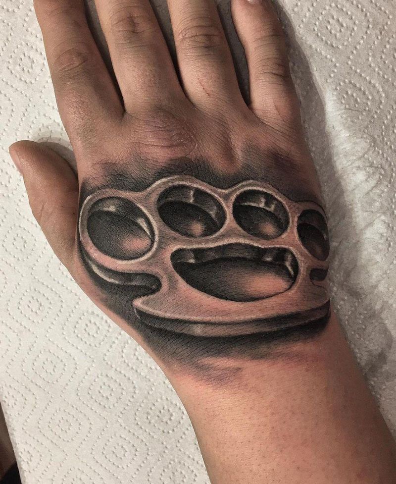 30 Pretty Brass Knuckle Tattoos You Will Love