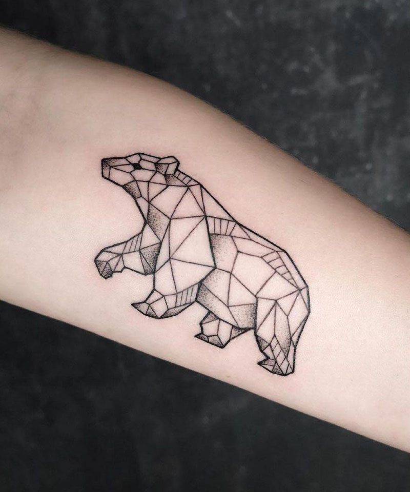 30 Pretty Geometric Bear Tattoos Make You Attractive