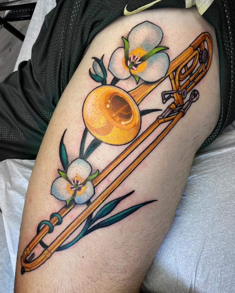 30 Gorgeous Trombone Tattoos You Must Try