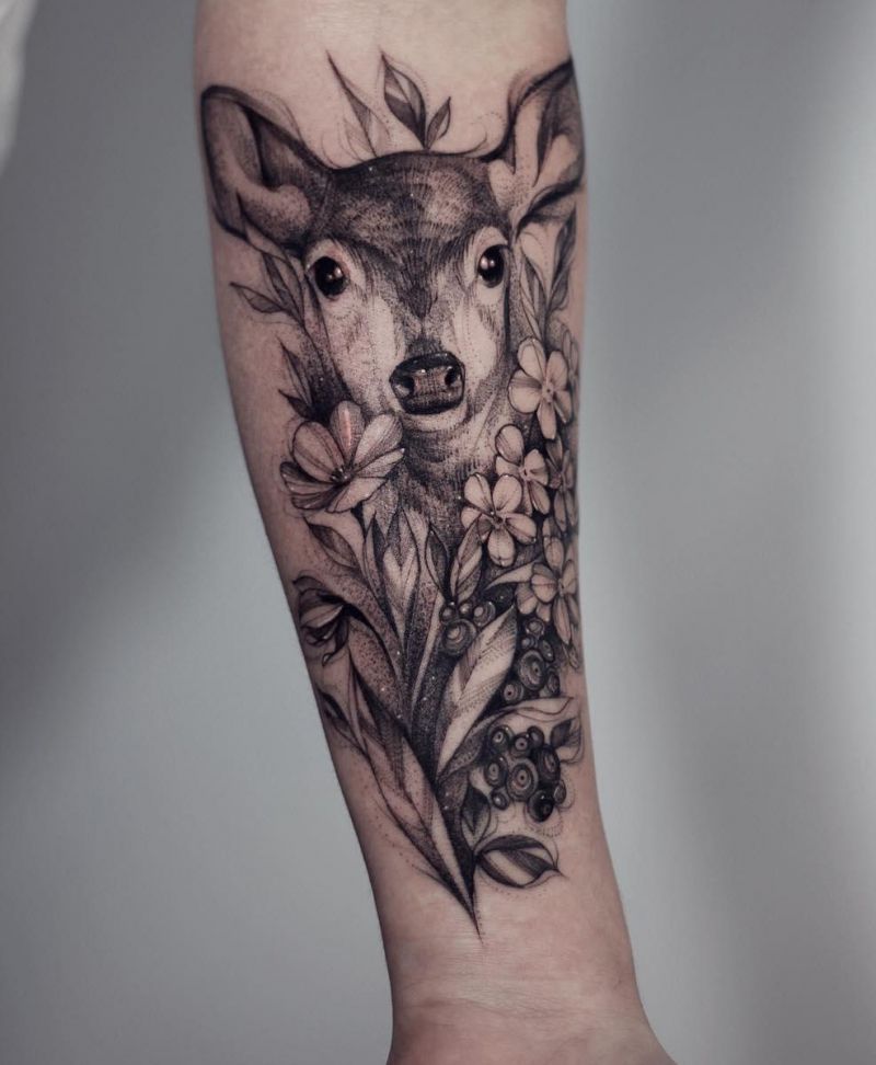 30 Unique Roe Deer Tattoos For Your Inspiration