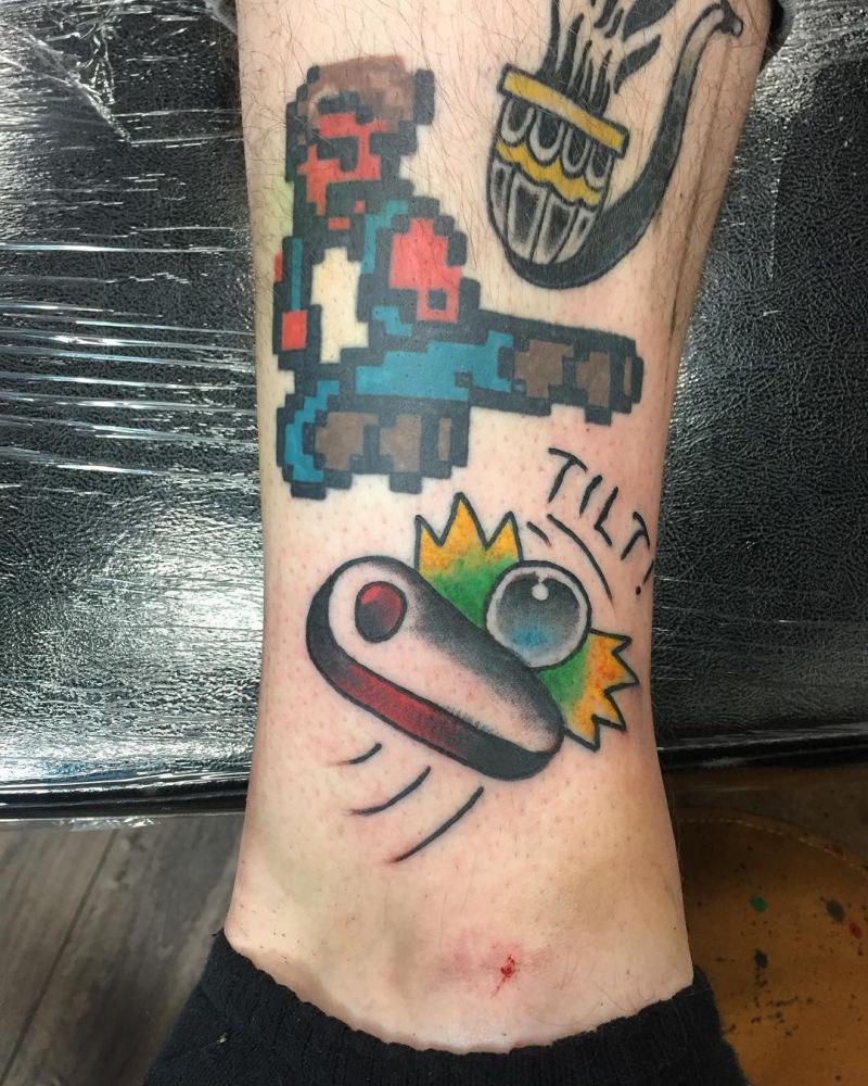 30 Unique Pinball Tattoos You Must Love