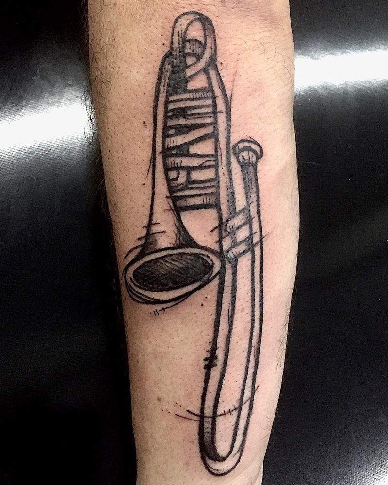 30 Gorgeous Trombone Tattoos You Must Try