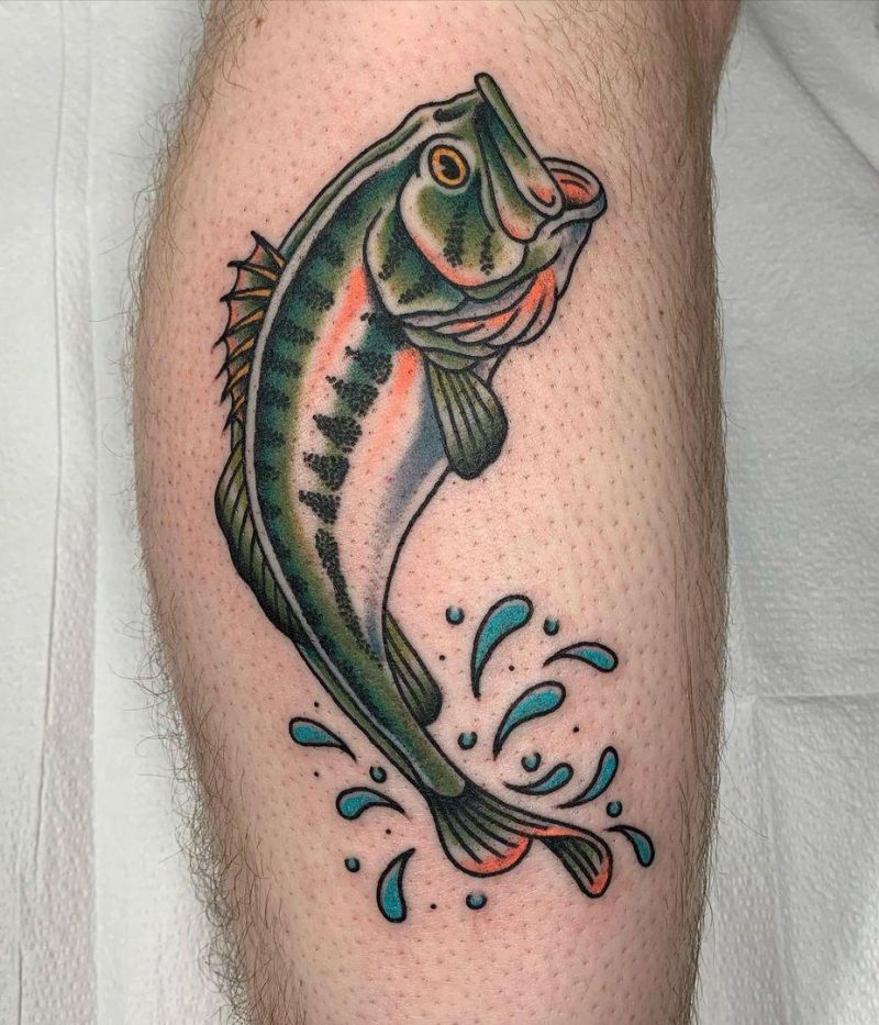 30 Unique Bass Fish Tattoos to Inspire You