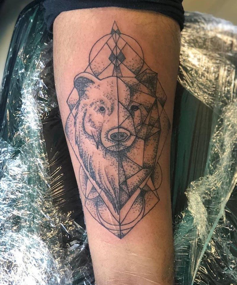 30 Pretty Geometric Bear Tattoos Make You Attractive