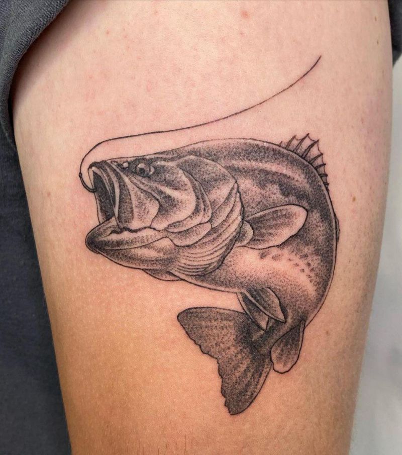 30 Unique Bass Fish Tattoos to Inspire You