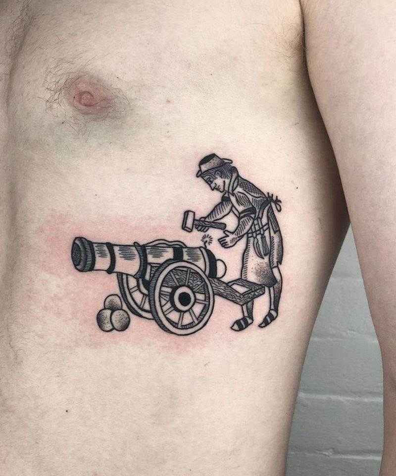 30 Great Cannon Tattoos You Can Copy