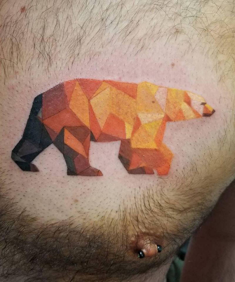 30 Pretty Geometric Bear Tattoos Make You Attractive