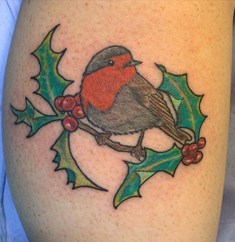 30 Pretty Holly Tattoos You Will Love