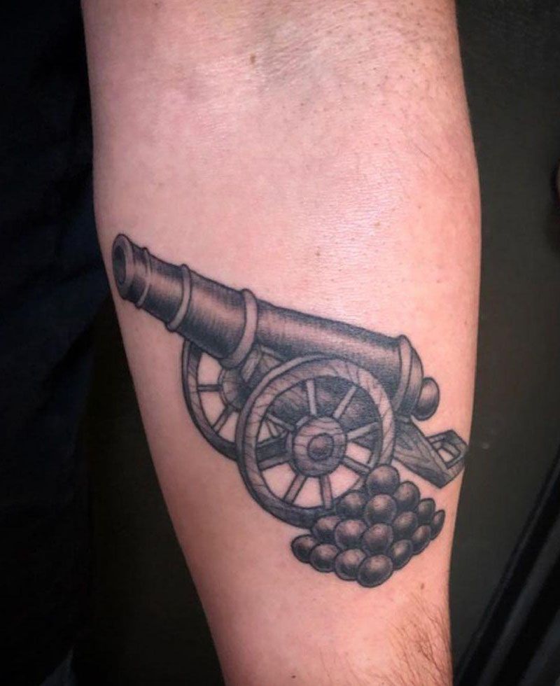 30 Great Cannon Tattoos You Can Copy
