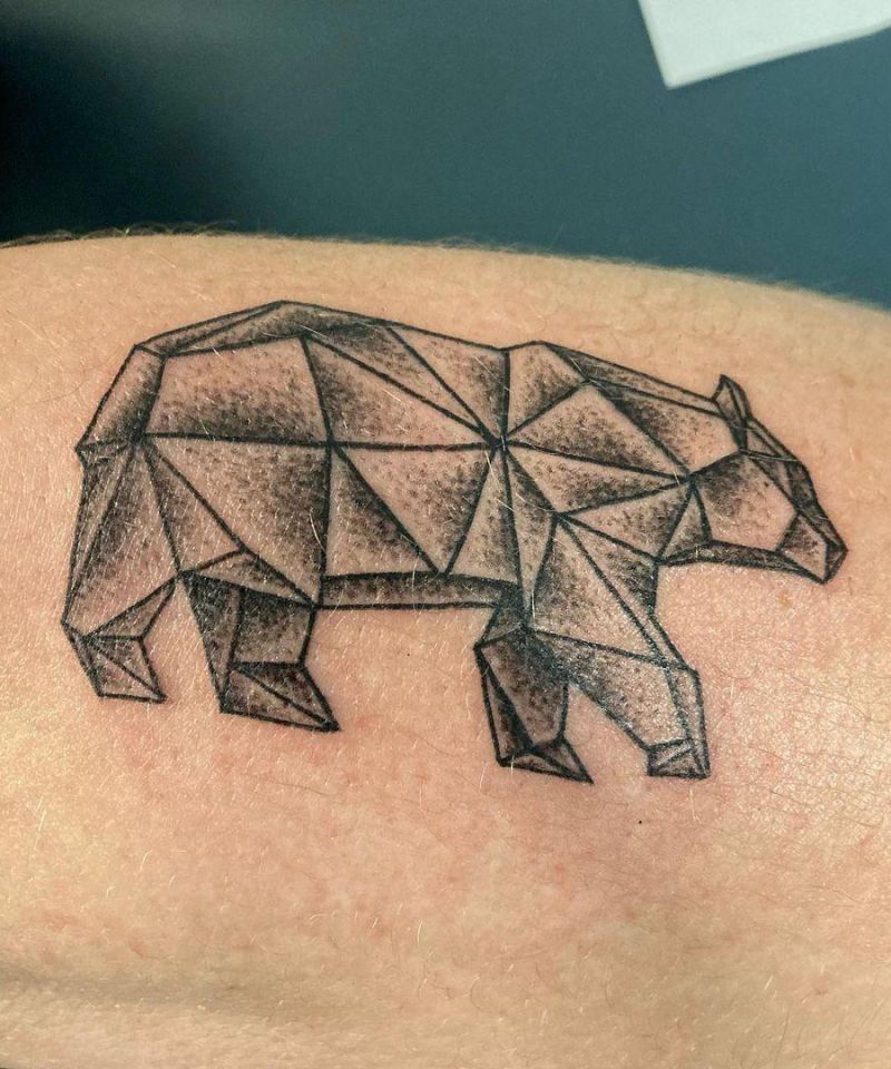 30 Pretty Geometric Bear Tattoos Make You Attractive