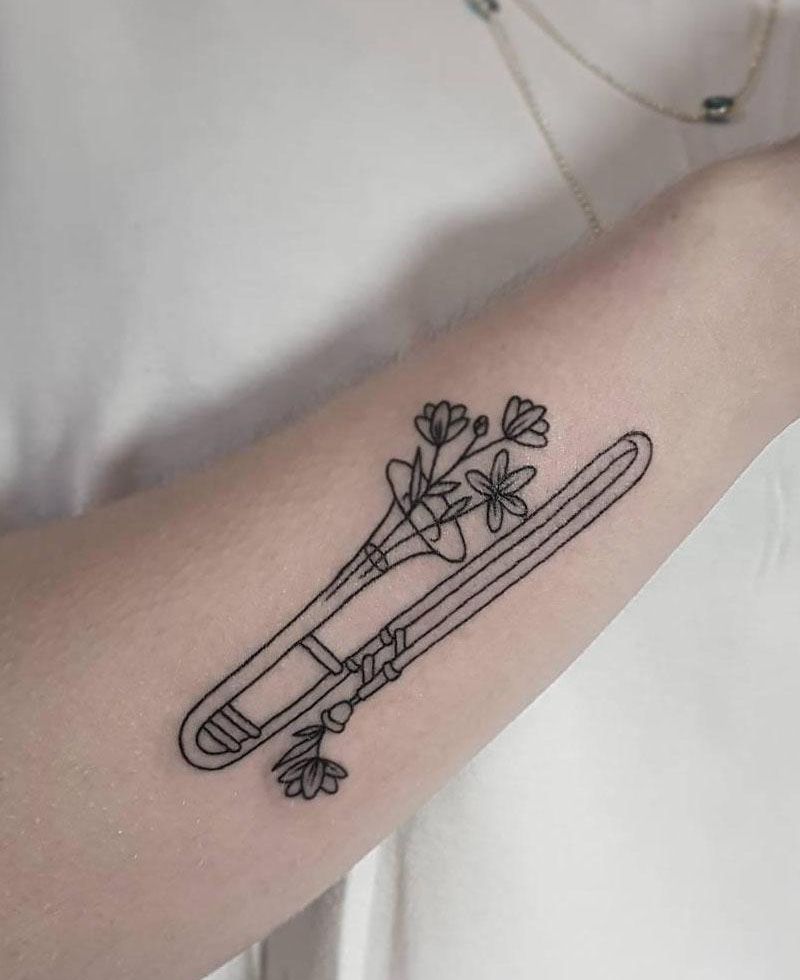 30 Gorgeous Trombone Tattoos You Must Try