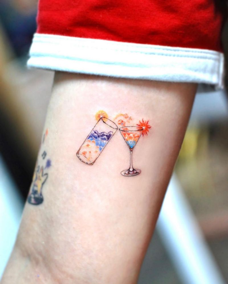 30 Pretty Cocktail Tattoos You Can Copy