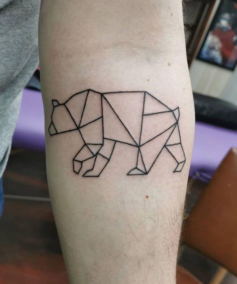 30 Pretty Geometric Bear Tattoos Make You Attractive