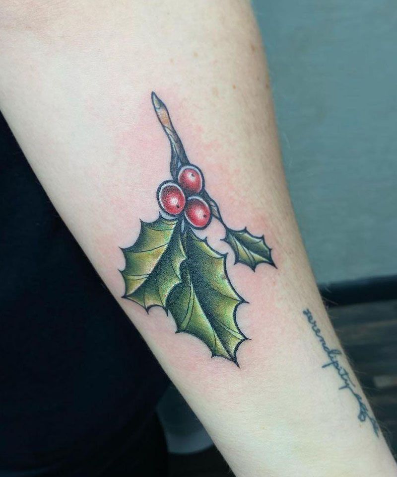 30 Pretty Holly Tattoos You Will Love