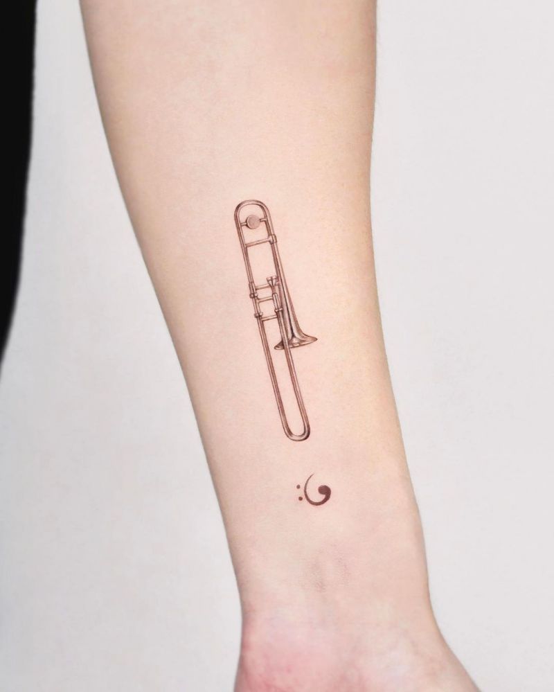 30 Gorgeous Trombone Tattoos You Must Try