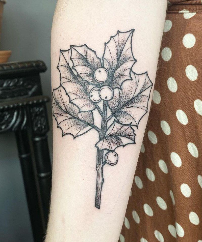 30 Pretty Holly Tattoos You Will Love