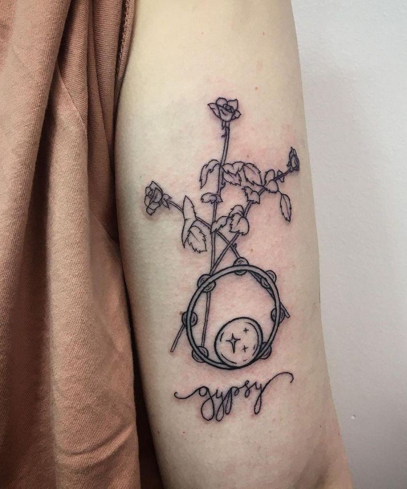 25 Pretty Tambourine Tattoos You Must Love