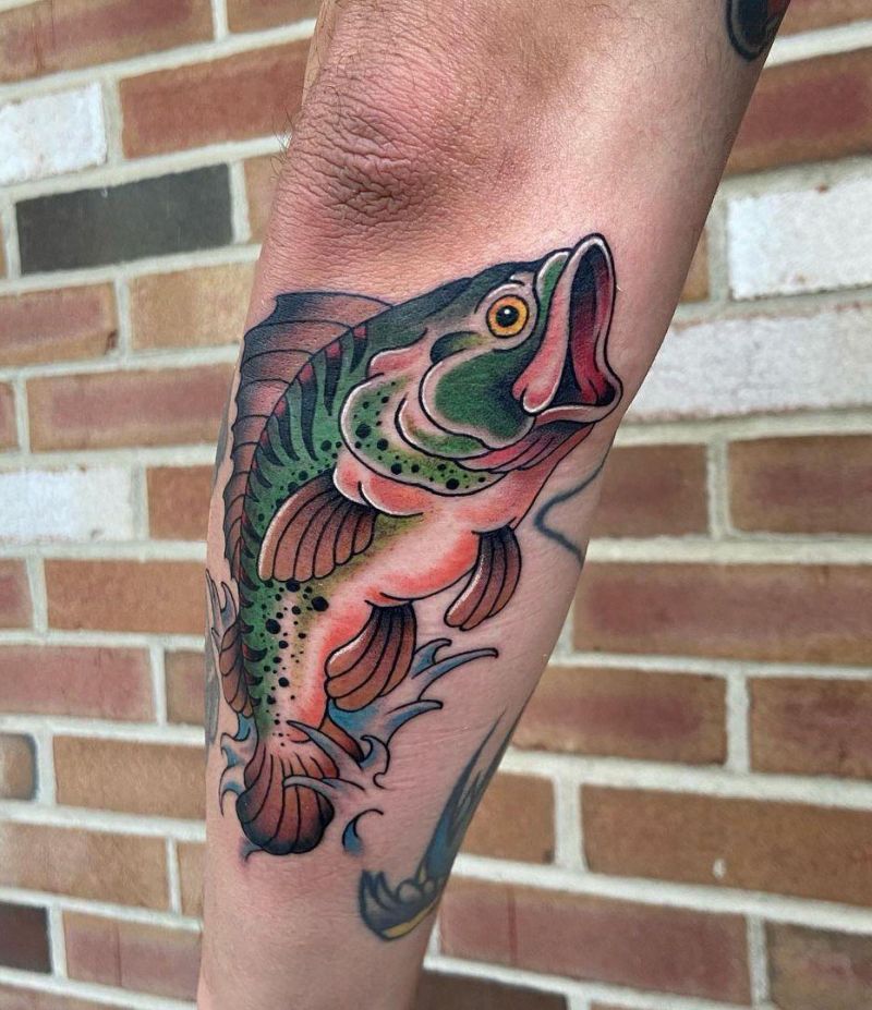 30 Unique Bass Fish Tattoos to Inspire You