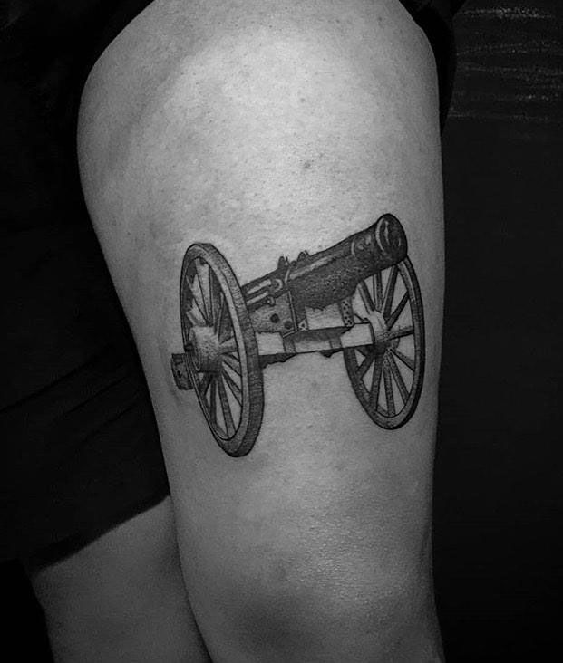 30 Great Cannon Tattoos You Can Copy