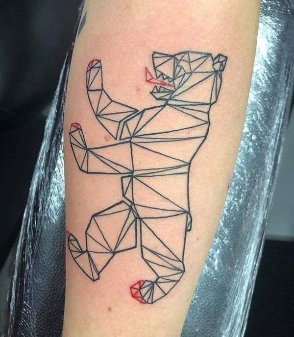 30 Pretty Geometric Bear Tattoos Make You Attractive