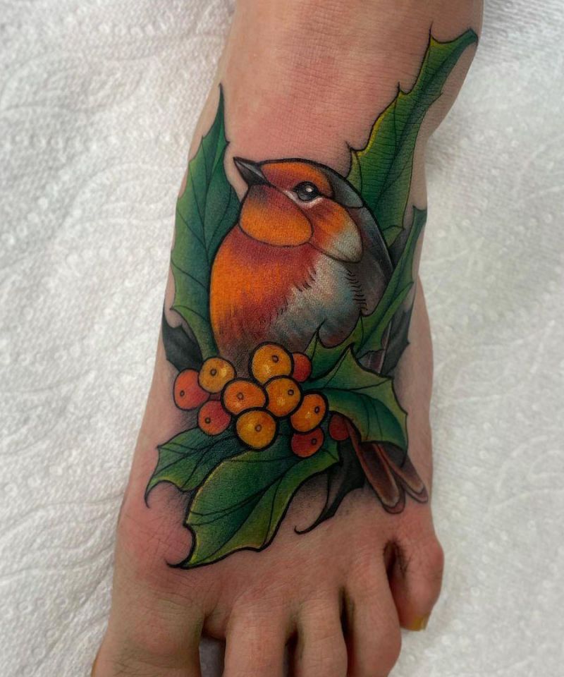 30 Pretty Holly Tattoos You Will Love