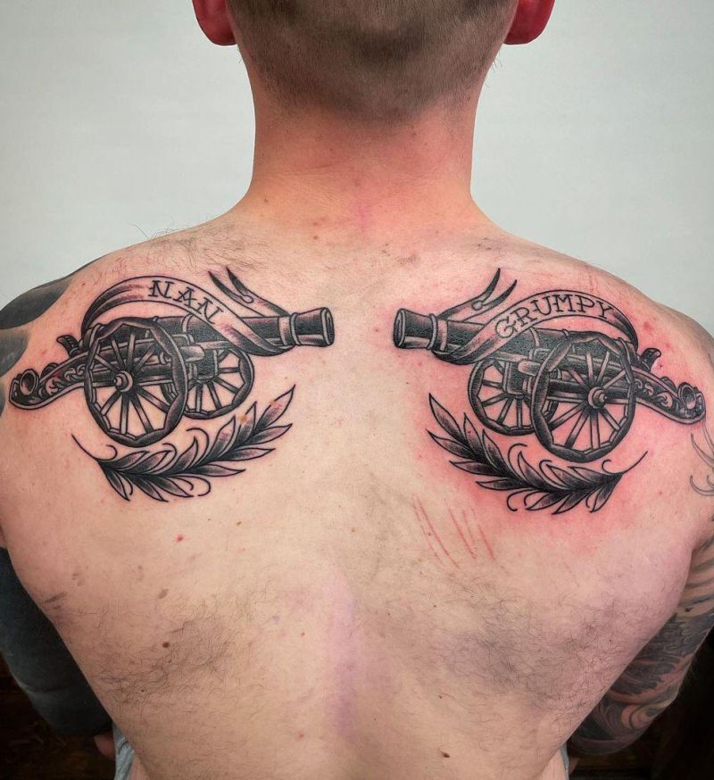 30 Great Cannon Tattoos You Can Copy