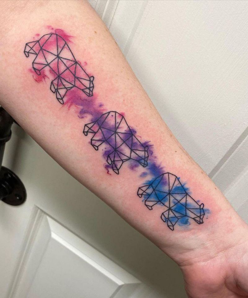30 Pretty Geometric Bear Tattoos Make You Attractive