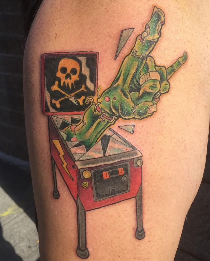 30 Unique Pinball Tattoos You Must Love