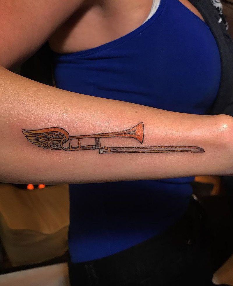 30 Gorgeous Trombone Tattoos You Must Try