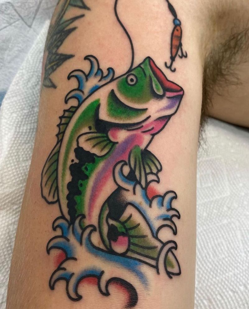 30 Unique Bass Fish Tattoos to Inspire You