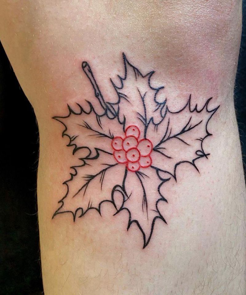 30 Pretty Holly Tattoos You Will Love