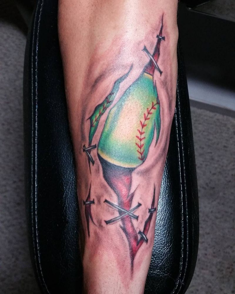 30 Great Softball Tattoos You Will Love