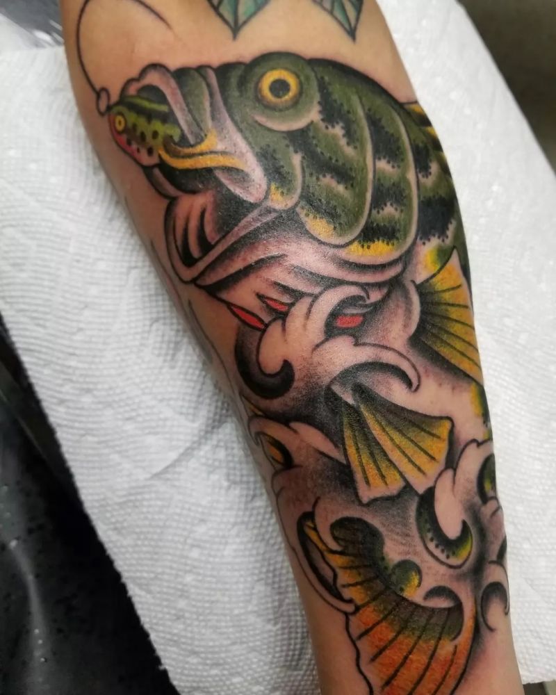 30 Unique Bass Fish Tattoos to Inspire You