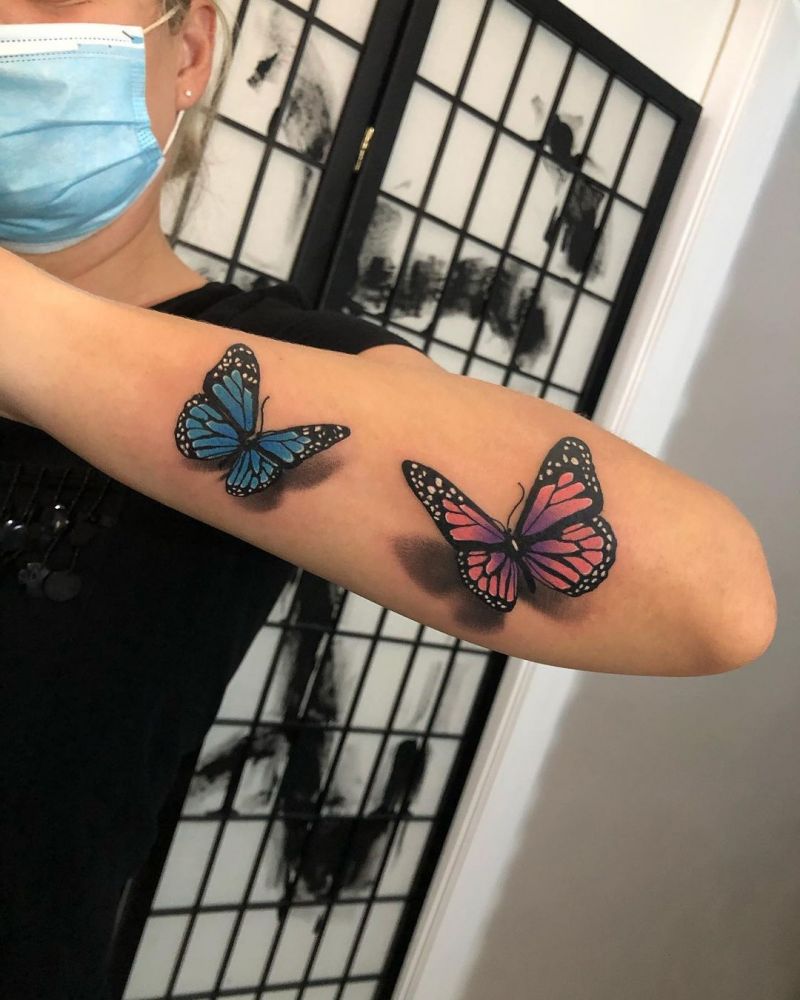 30 Pretty 3D Butterfly Tattoos You Will Love