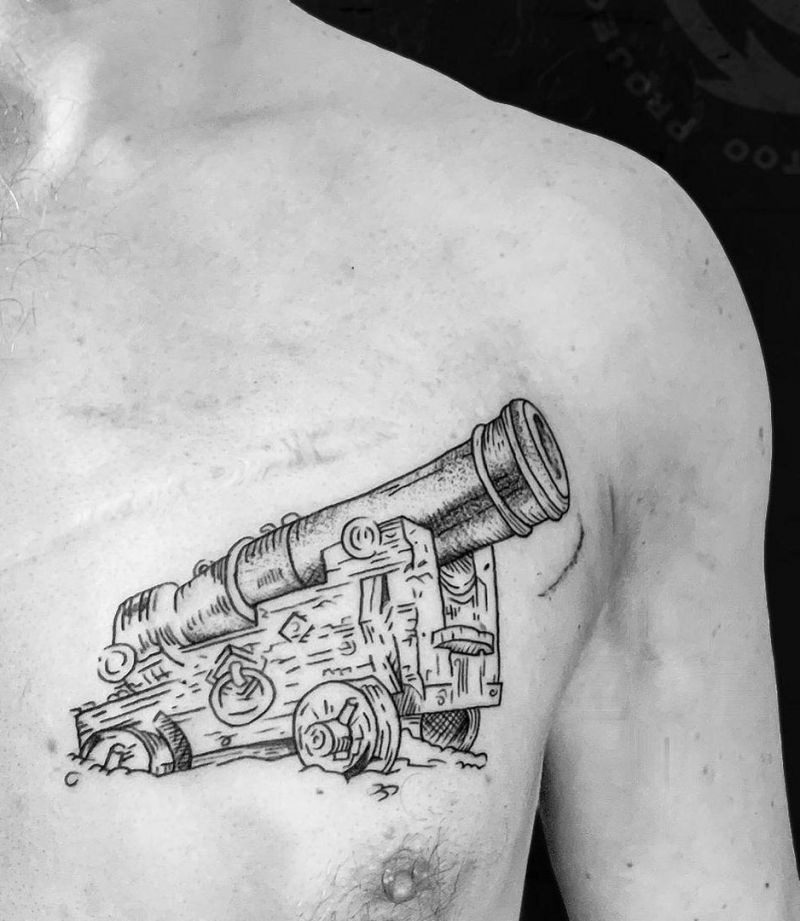 30 Great Cannon Tattoos You Can Copy