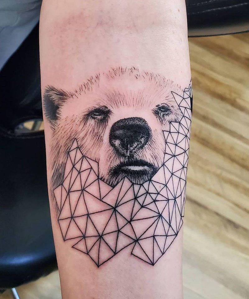 30 Pretty Geometric Bear Tattoos Make You Attractive