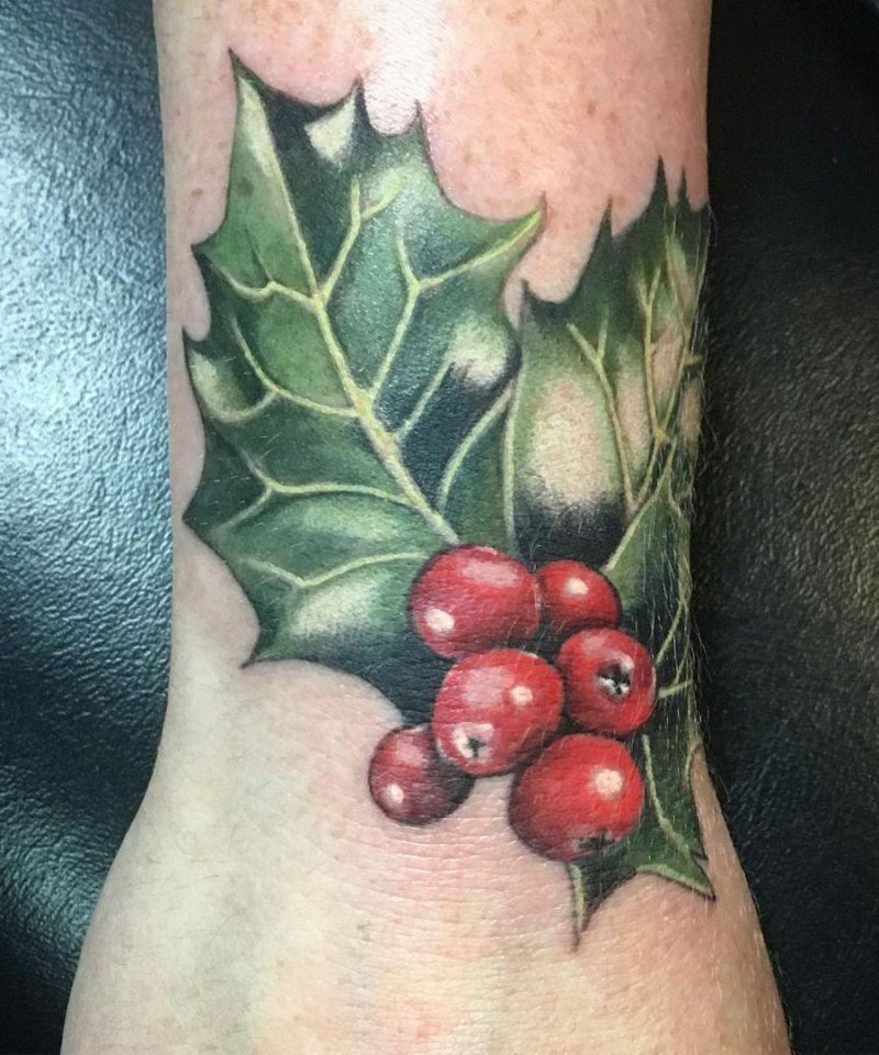 30 Pretty Holly Tattoos You Will Love