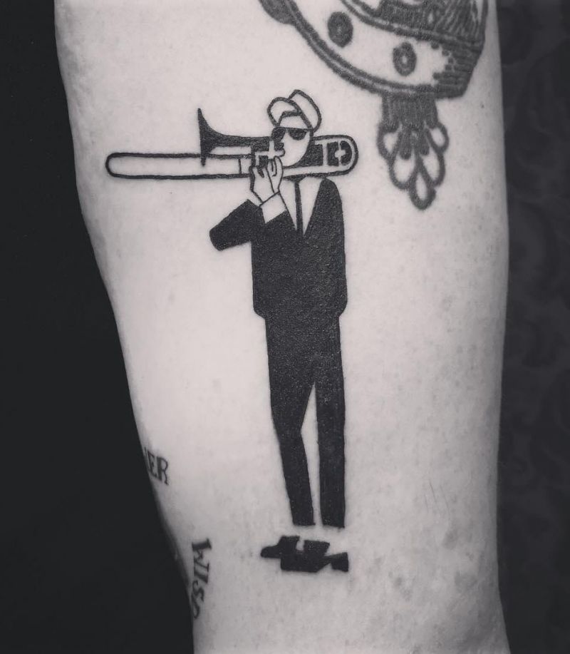 30 Gorgeous Trombone Tattoos You Must Try