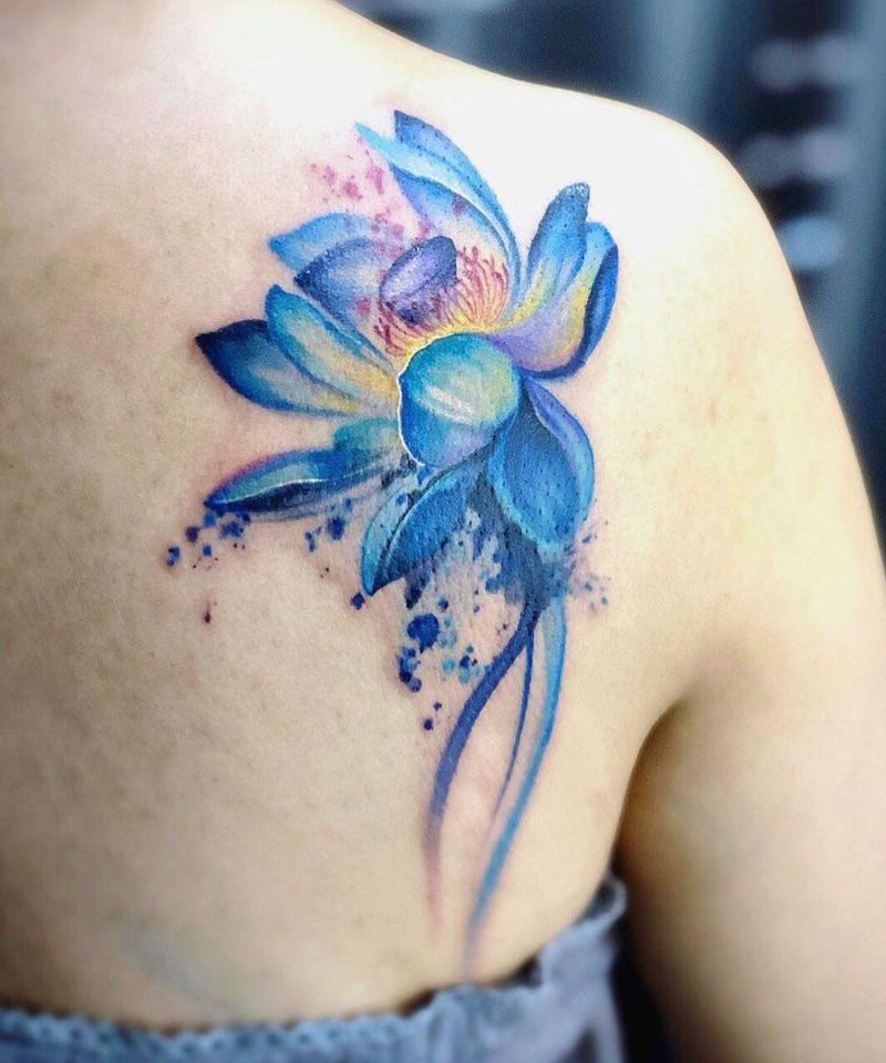 10+ Pretty Blue Lotus Tattoos Make You Beautiful