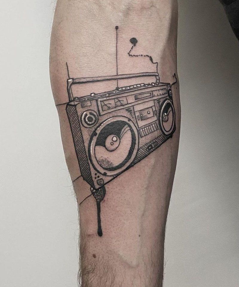 30 Pretty Boombox Tattoos You Can Copy