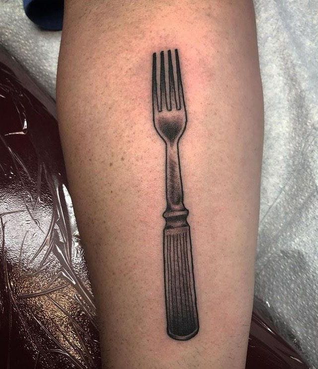 30 Pretty Fork Tattoos You Can't Help Trying