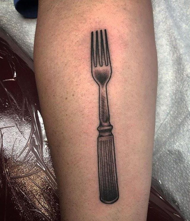 30 Pretty Fork Tattoos You Can't Help Trying