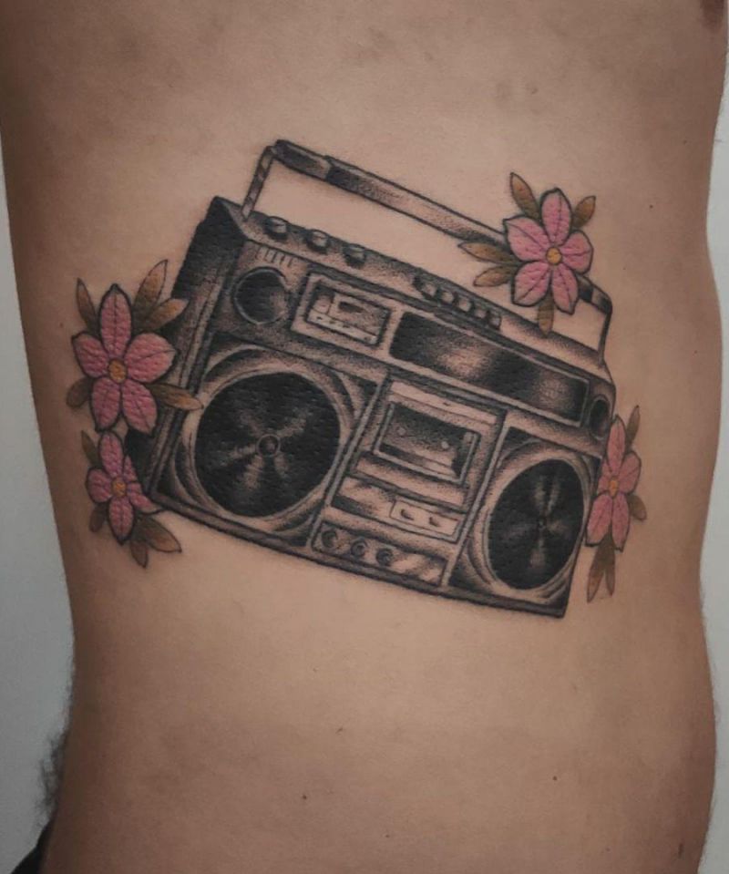 30 Pretty Boombox Tattoos You Can Copy