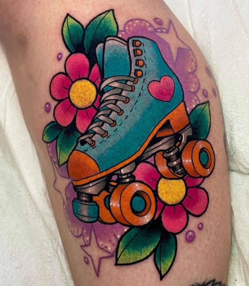 30 Unique Roller Skate Tattoos You Can Copy