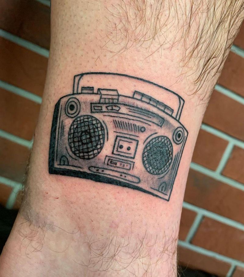 30 Pretty Boombox Tattoos You Can Copy