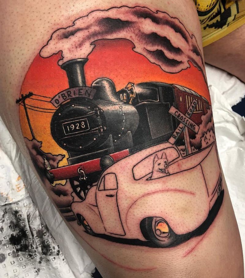 30 Unique Steam Engine Tattoos You Can Copy