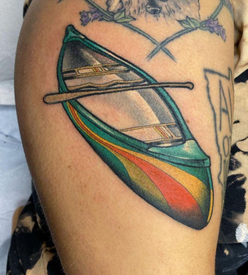 30 Unique Canoe Tattoos You Will Love