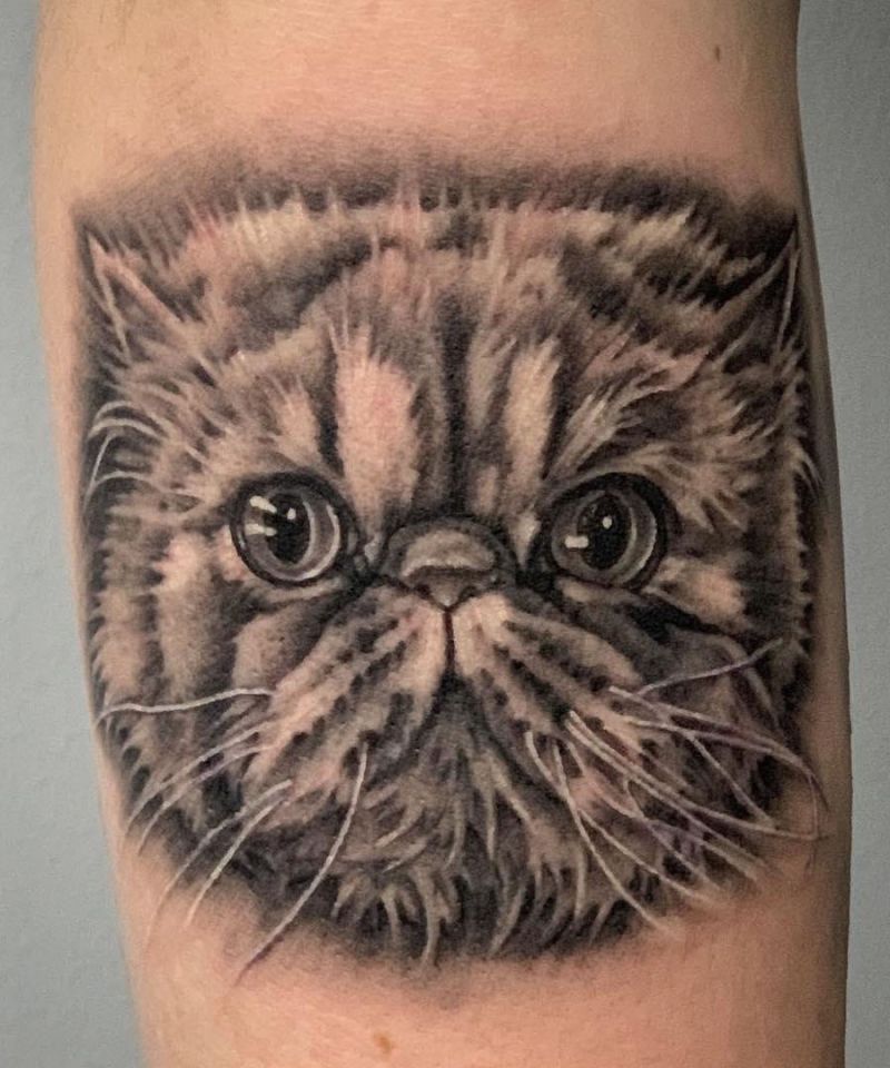 30 Cute Persian Cat Tattoos You Will Love